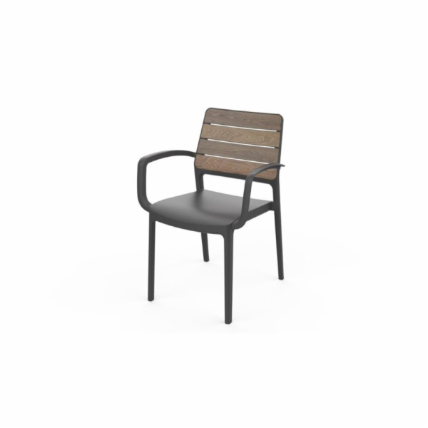 Zahradní křeslo Keter Deco Porto s područkami walnut / gr...