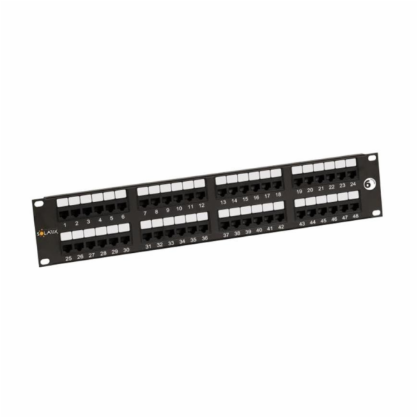 Solarix SX48-6-UTP-BK 19" Patch panel Solarix 48 x RJ45 C...