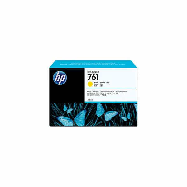 HP 761 Yellow DJ Ink Cart, 400 ml, CM992A