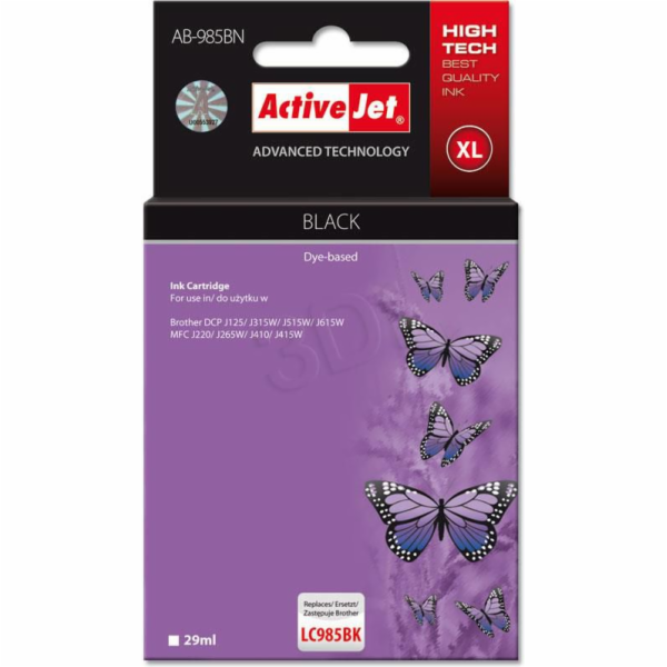 Activejet AB-985BN inkoust (náhrada za Brother LC985BK; S...