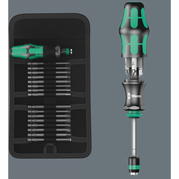 WERA Kraftform Kompakt 62 Pouch with 89 mm-long bits