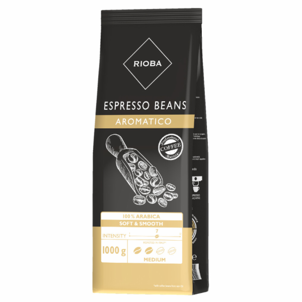 Rioba Aromatico 100% Arabica zrnková káva 1 kg - dříve Pl...