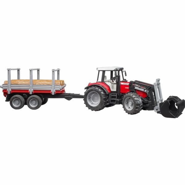 Bruder Traktor Massey Ferguson 7480 s čelním nakladačem, ...