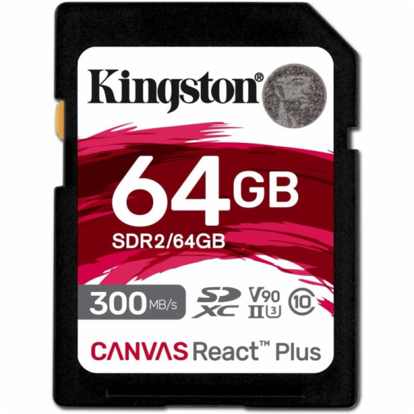 Kingston SDXC karta 64GB Canvas React Plus SDHC UHS-II 30...