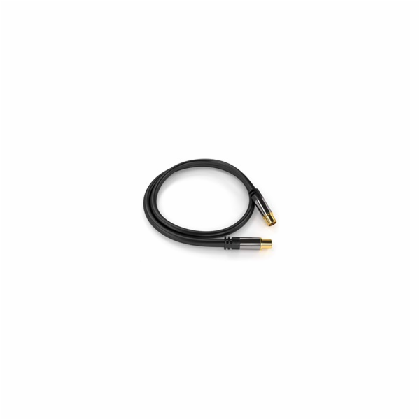 PremiumCord TV antenní HQ propojovací kabel M/F 75Ohm (13...