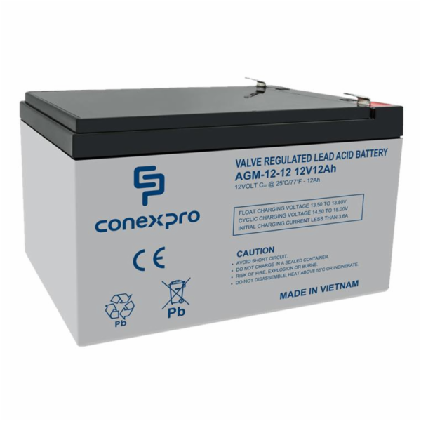 Baterie Conexpro AGM-12-12 VRLA AGM 12V/12Ah, T2 