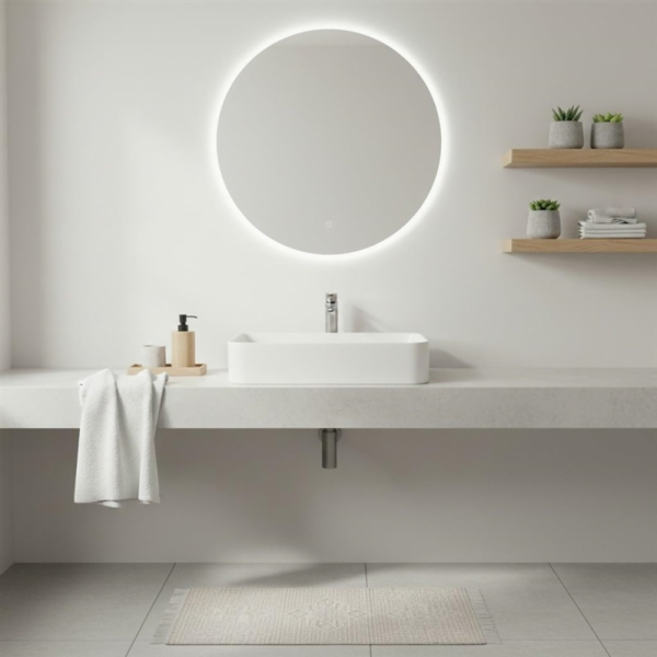 KULATÉ OSVĚTLENÍ ZRCADLO LUNA 70 CM