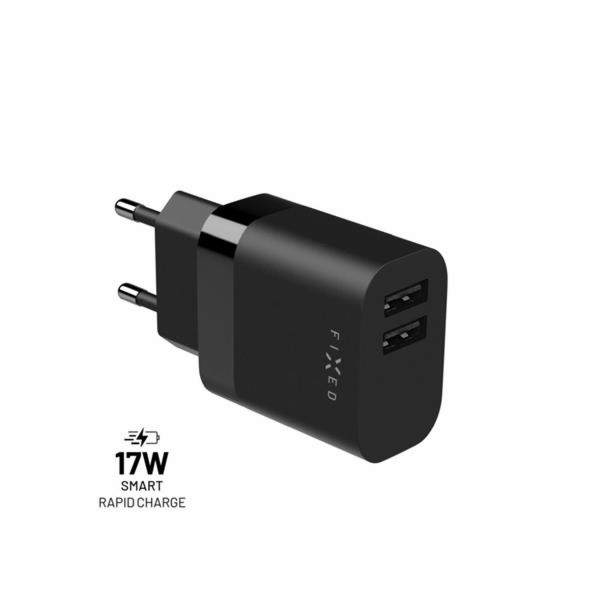 Fixed nabíječka 2xUSB 17W FIXC17N-2U-BK