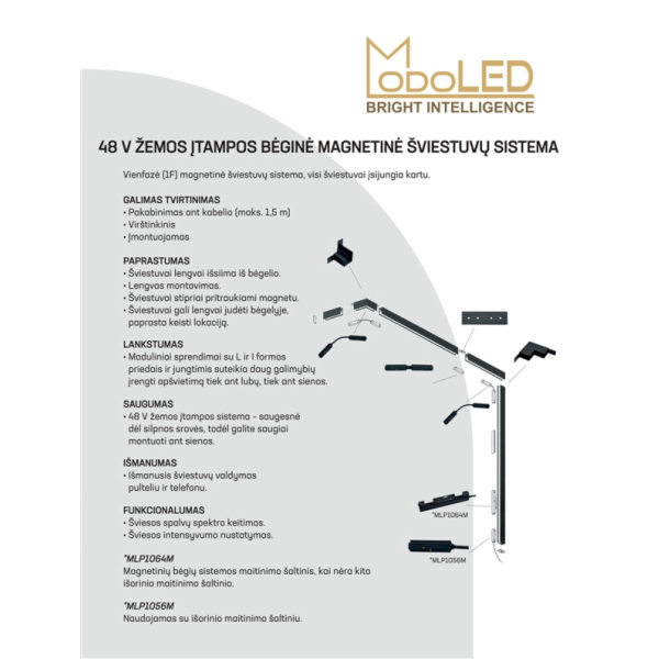Lampa modulovaná magnetická, 12 W, LED, 3000 - 6000 °K