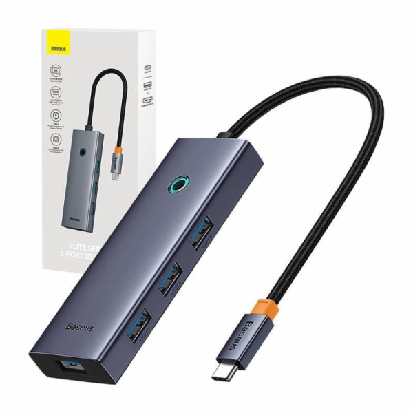 Adaptér Baseus HDMI + 4 x USB 3.0, HDMI/USB-C, 0,1 m, 40 W