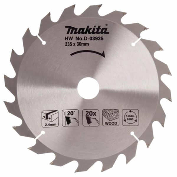 Kotouč na řezání dřeva Makita D-03925 235 X 2,4 X 30 mm