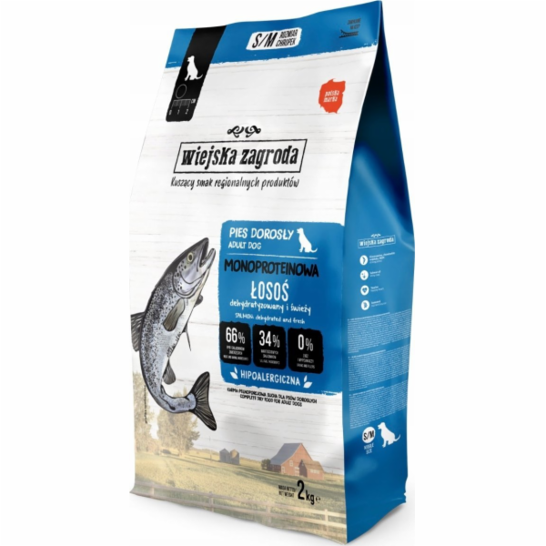 WIEJSKA ZAGRODA Monoprotein Salmon S/M - suché krmivo pro...
