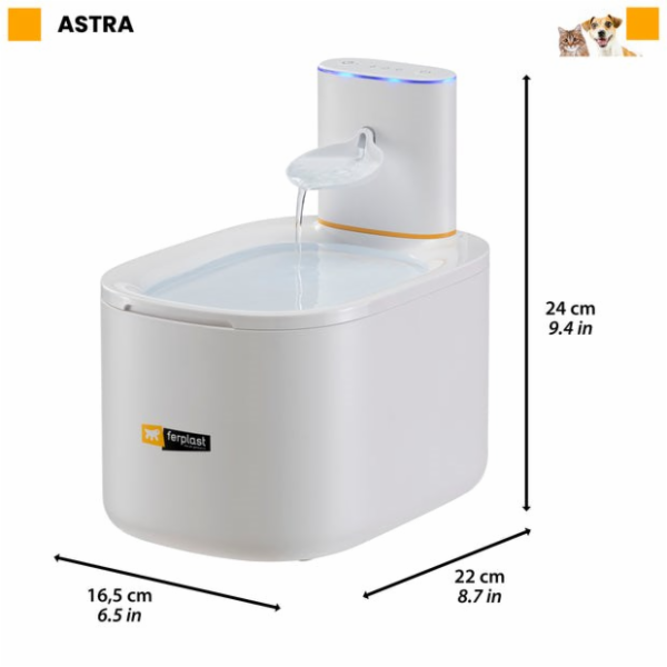 FERPLAST ASTRA Fontanna dla Kotów i Małych Psów z Czujnik...