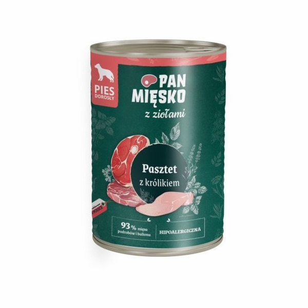 PAN MIĘSKO with Herbs Rabbit Pate - vlhké krmivo pro psy ...