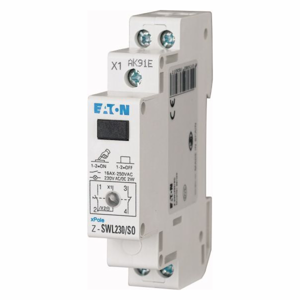 Eaton Modulární spínač 16A 1NO 1NC s kontrolkou 230V AC/D...