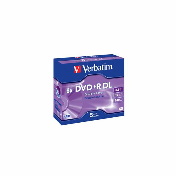 VERBATIM DVD+R(5-pack)DoubleLayer/Jewel/8x/8,5GB
