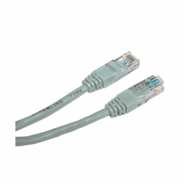 Patch kabel UTP cat 5e, 15m - šedý