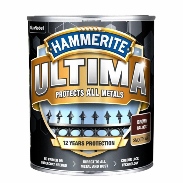 HAMMERITE Kovová barva Ultima Matt, 2,2 l hnědá