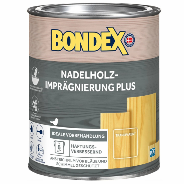 Impregnace měkkého dřeva Bondex Plus bezbarvá 0,75 l