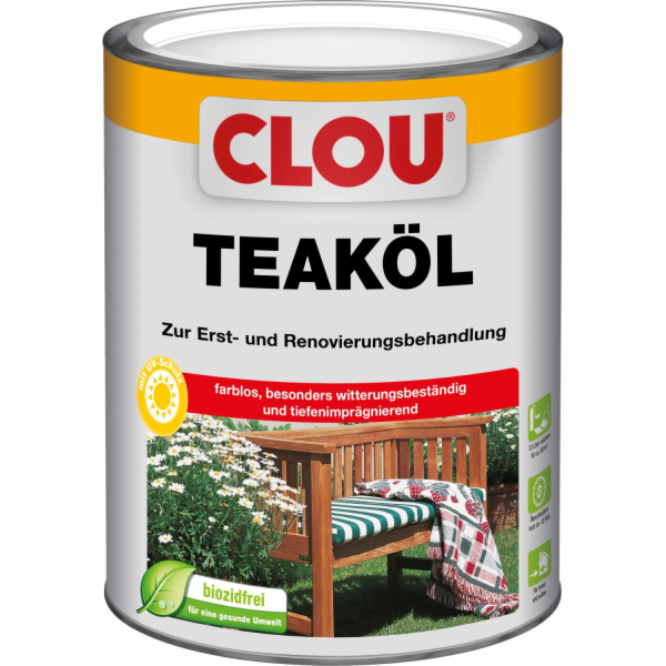 Teakový olej Clou transparentní 2,5 l