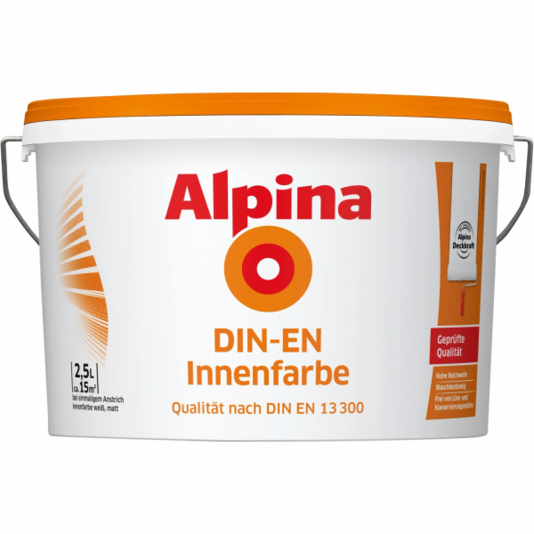 Alpina nástěnná barva DIN-EN bílá matná 2,5 l