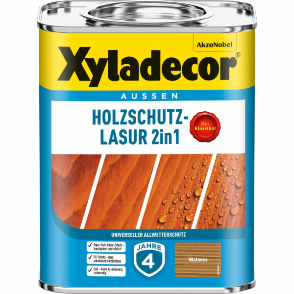 Xyladecor 2v1 mořidlo na dřevo, ořech matný, 750 ml
