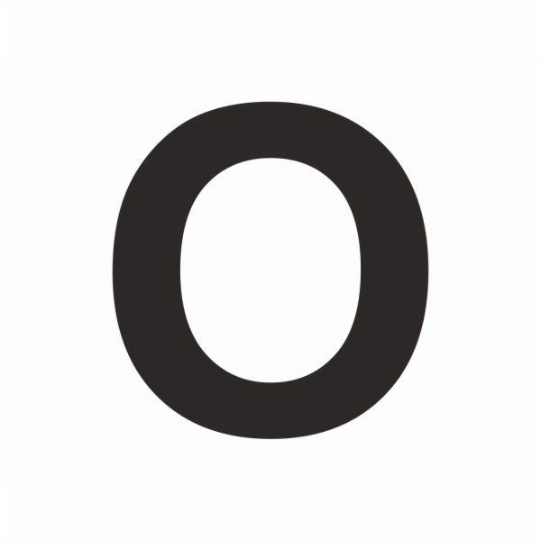 Samolepka "O" černá, PVC fólie, výška 6 cm