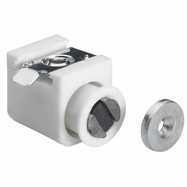 Magnetické nasouvací úchyty, plastové, bílé, 2 kusy
