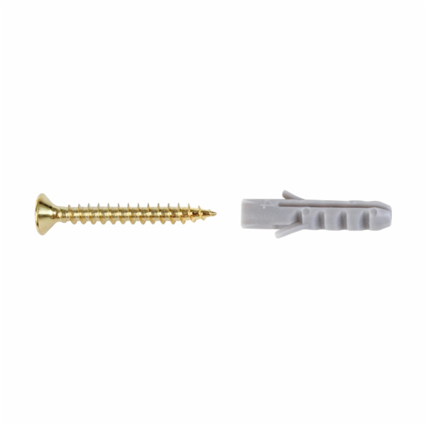 Sada šroubů a hmoždinek, ocel, mosazný povlak, 3 mm x 25 mm