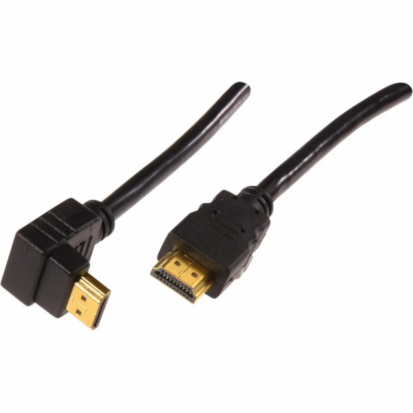 HDMI propojovací kabel 90° úhel 1,3 m pozlacený