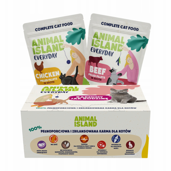 ANIMAL ISLAND Chicken / Beef Fillets in broth Box - mokré...