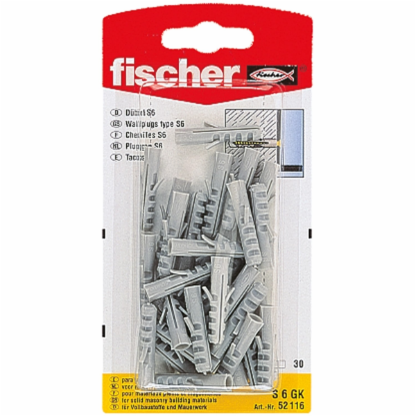 Fischer Rozpěrné hmoždinky S 6 GK (30 ks) tt