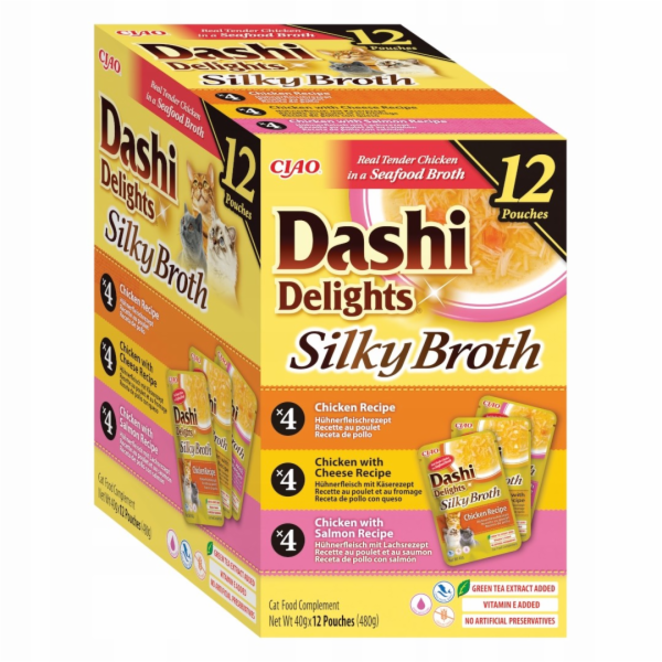 INABA Dashi Delights Silky Broth Chicken and salmon mix -...