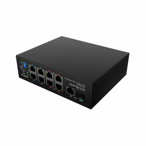 LANBERG SWITCH ILFE-8P-1GE-1S-120 LEHKÝ PRŮMYSLOVÝ POE 4X...