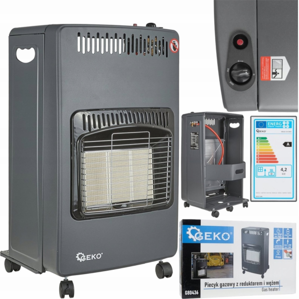 Geko Plynový ohřívač s reduktorem a hadicí 4,2 kW – typ 2...