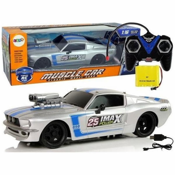 LeanToys Sportovní auto na dálkové ovládání 1:16 stříbrné...