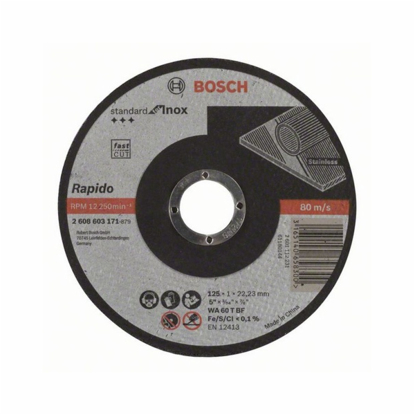 Řezný kotouč Bosch Standard pro Inox - Rapido, O 125mm