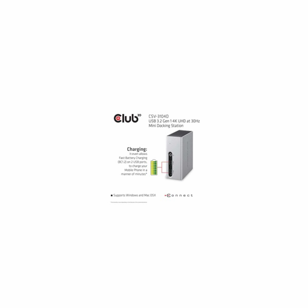Club3D Mini dokovací stanice USB 3.2 4K30Hz UHD (HDMI/DVI...