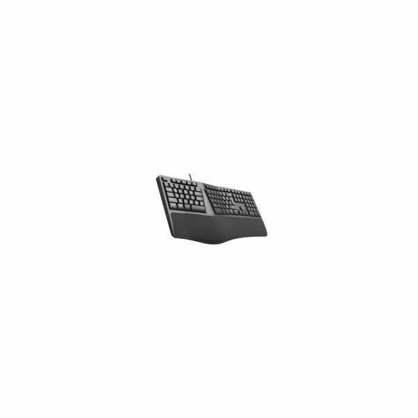 C-TECH Klávesnice KB-113E USB, ERGO,  černá, CZ/SK