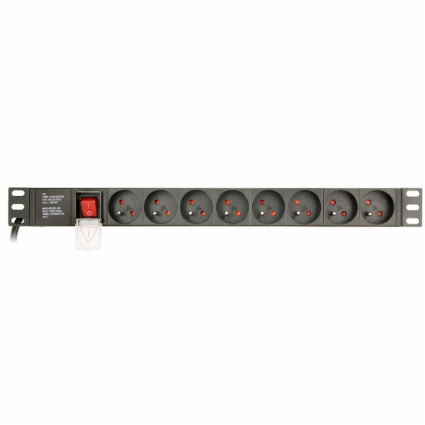Gembird PDU 8 zásuvek, C14, 1U, 10 A, 3m