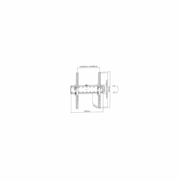 GEMBIRD Držák TV WM-55T-02, 32"-55" (40kg), náklopný