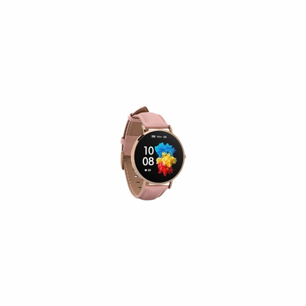 Garett Smartwatch Verona zlatá, růžový řemínek