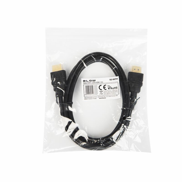 Kabel BLOW HDMI M, HDMI M, 1,5m, černý 92-667