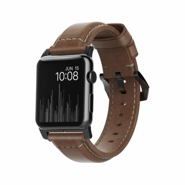 Nomad Řemínek NOMAD Tradiční kožený hnědý 42mm / 44mm kon...