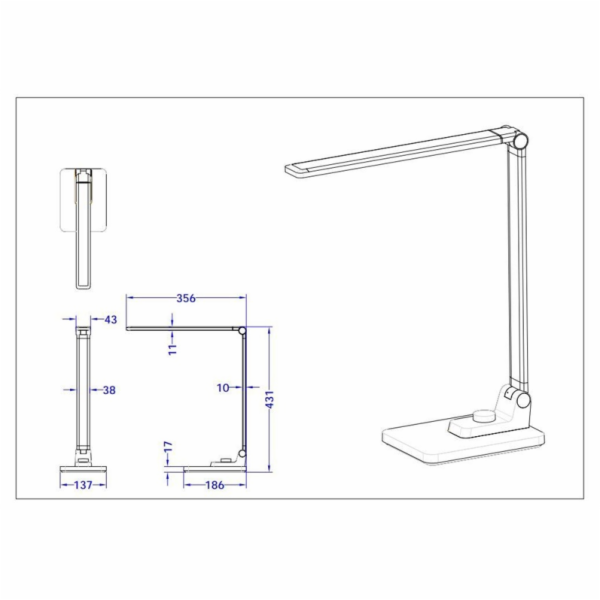 Stolní lampa Standart MULTI BL1268-C Metallic gr, 10W