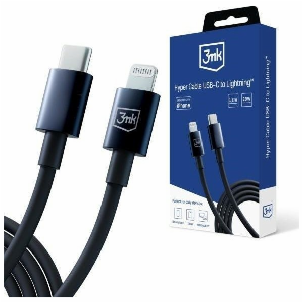 3mk datový kabel - Hyper Cable C to Lightning 20W 1.2m, č...