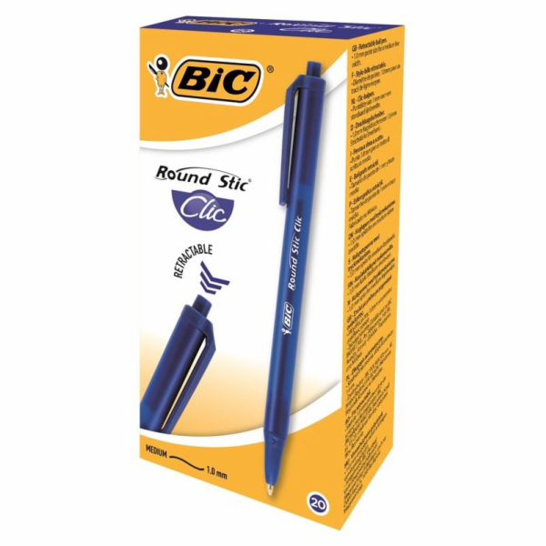 Automatické kuličkové pero Bic, modré, 1 ks.