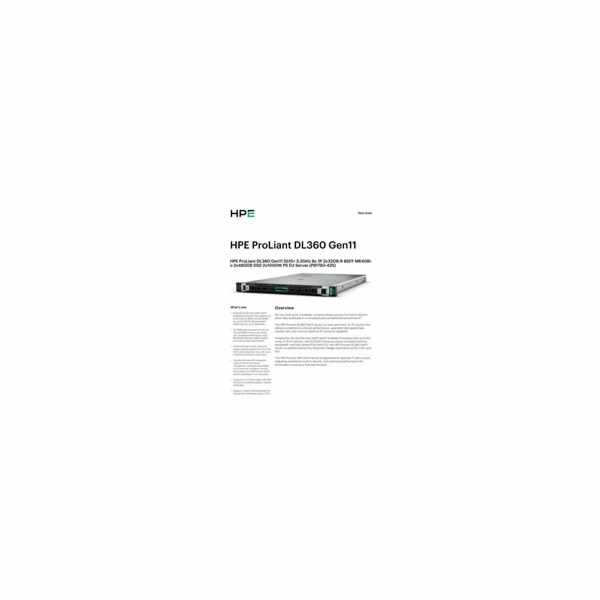 HPE DL360 G11 5515+, 64GB, 2 x 480GB SSD, RPS