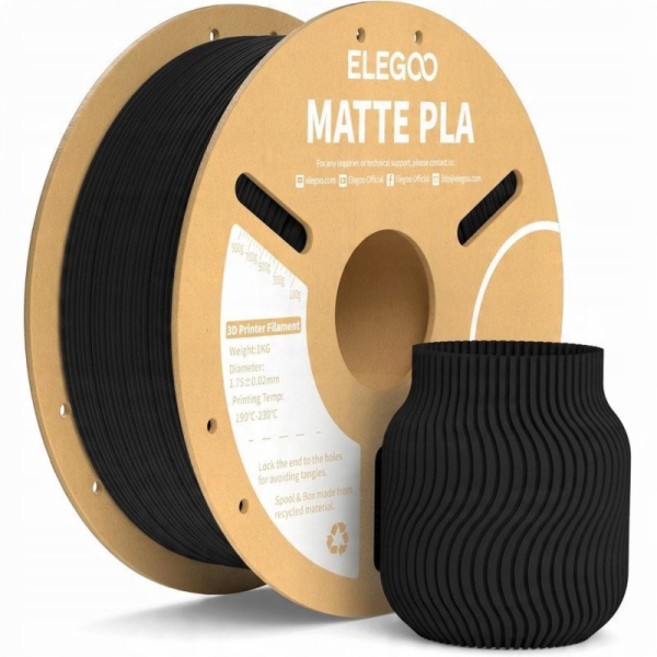 Matné vlákno ELEGOO PLA (černé)