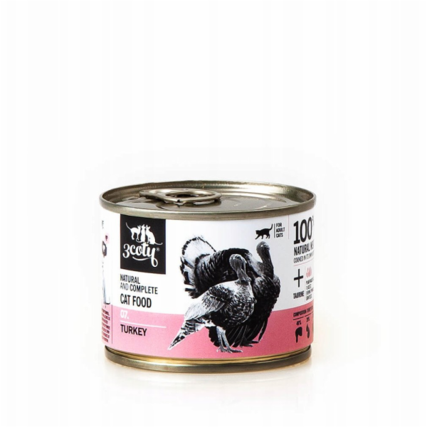 3COTY 07. Turkey Mono - mokré krmivo pro kočky - 180g